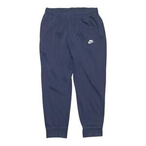 M Nike Club Fleece Joggers – Navy Cuffed Sweatpants Embroidered Swoosh